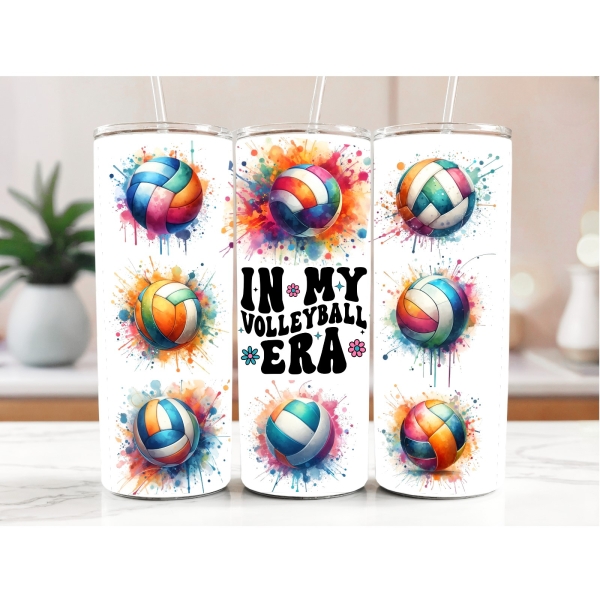 20 oz cup with volleyball motif 3